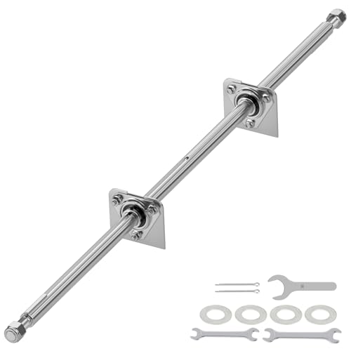 CILOYU Heavy Duty DIY Steel 44 Go Kart Live Axle Kit 1 Diameter 3/4 Step Down 3/4-16 Fine Thread Ends 1/4 Keyway Replacement for Go Kart Cart ATV Quads Dune Buggies with Rear Axle Bearing Kit