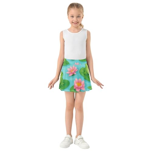 Tennis Skirts Kids Cute Frogs Dragonflies Green Girls Skorts Athletic Shorts Floral Cheer Skirt 4t3