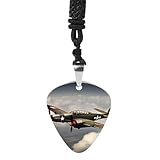 QMNLKH Exquisito collar de púa para mujeres en el antiguo Egipto impreso de acero de titanio con colgante de guitarra para hombres y mujeres, regalo de cumpleaños, talla única, acero de titanio, sin