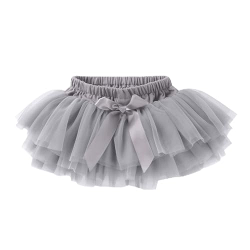 Toddler Baby Girls Layered Tutu Skirt Infant Girls Mesh Tulle Tutus Skirts Dance Ballet Skirts (Grey, 0-3 Months)