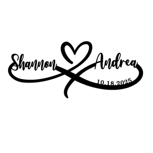Product Image of the Metal Name Signs Personalized,Infinity Sign With Names,Infinity Wall Decor, Custom Infinity Metal Sign, Heart Metal Sign, Personalized Wedding Gifts