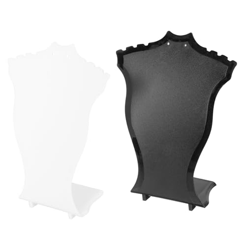 Warmhm 2 pièces Présentoir Bijoux Support Buste pour Colliers Noir et Blanc Organisateur Élégant pour Maison Boutique et Photographie Accessoire pour Rangement et Exposition