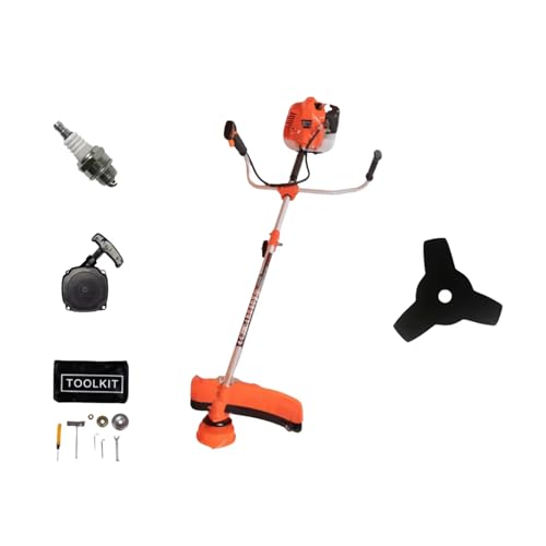 Knakasaki | Desbrozadora Gasolina 65cc y 2 Tiempos Potente y Versátil | Desbrozadora De Gasolina para Jardín y Campo | con Cuchilla de Acero de Alta Resistencia | Desbrozadora Profesional Ligera