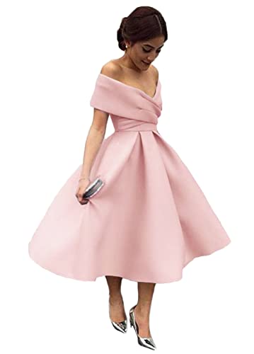 Tsbridal Women V Neck Bridesmaid Dresses Pockets Off Shoulder Wedding Party Dress