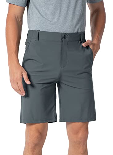 YSENTO Mens Outdoor Hiking Golf Shorts Lightweight Quick Dry Stretch Walking Camping Shorts(Grey,32)