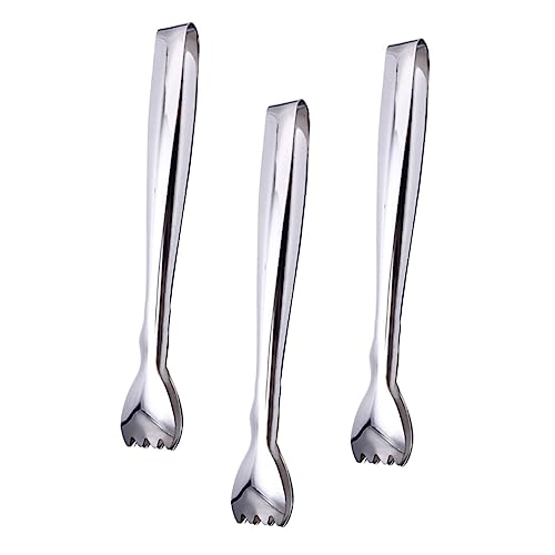 Cabilock 3Pcs Stainless Steel Serving Tongs Effortless Food Pickup for Ice Sugar Appetizers for Home Parties Restaurants Bars