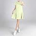 QUNPIU Summer for Women Short Sleeve Crew Neck Maternity Mini Dress Casual Loose Pleated Ruffle Hem Pregnancy Dresses Green