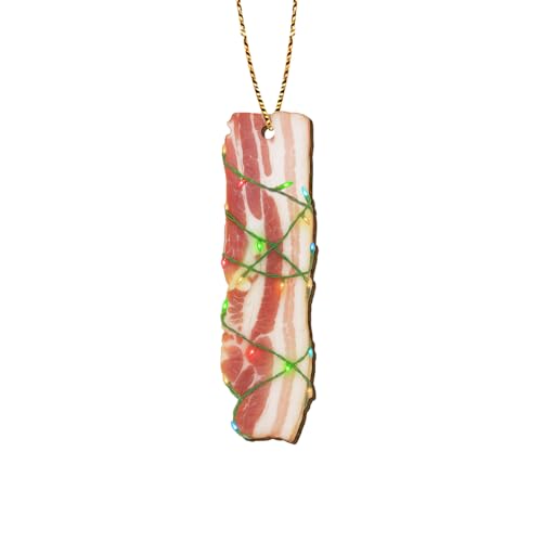 GENANY 2 Side Wooden Bacon Christmas Ornaments...