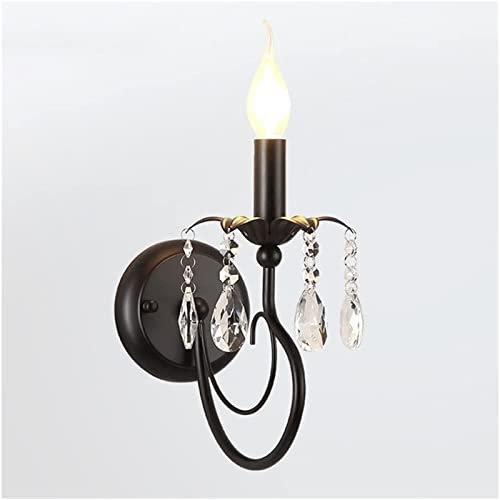 Luz de tocador de baño antioscuridad con aplique de pared negro mate y cristal de alta luz