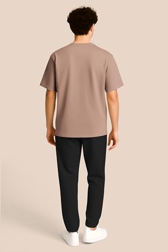 Image of BULLMER Trendy Half Sleeve Oversized Cotton Blend Crew Neck Tshirt for Men - Pack of 2