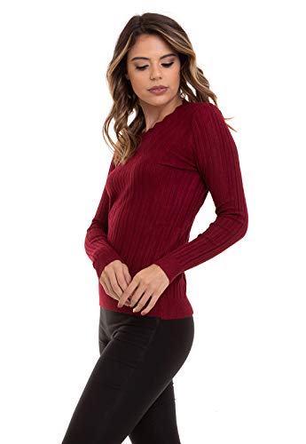 Blusa Kinara Tricot Gola Zig Zag Vermelho