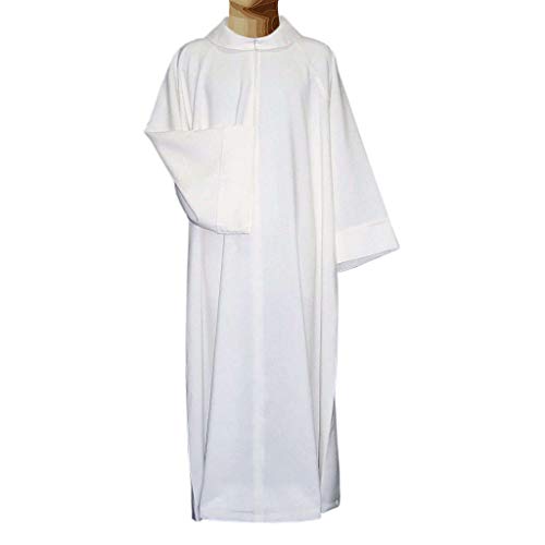 Holyart Alba Blanca 65% poliéster, 35% algodón, con Falso capucho, 150 cm (59 Inc.)