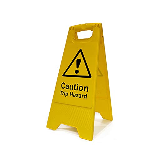 Caution Trip Hazard Floor Sign, Pack of 2, Heavy Duty A Boards, Double Sided Message, Lightweight & Easily Transportable
