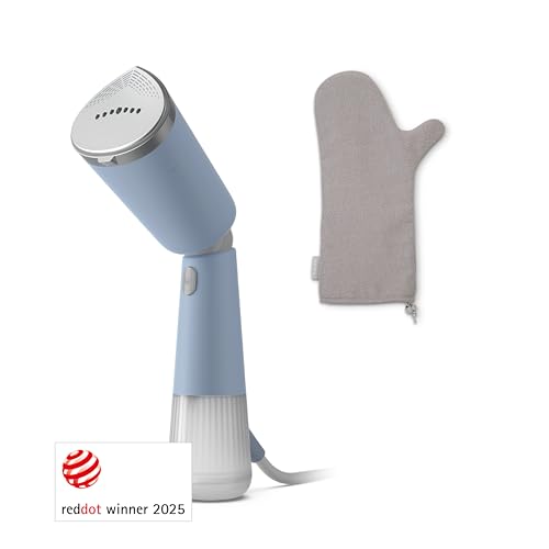 Philips Défroisseur à Main 5000 Séries - Steamer 1300W, Vapeur 24g/min, Réservoir 120ml, prêt en 35sec, plaque chauffante, modes Éco & Max, pochette, Léger 720g, bleu céleste (STH5020/20)