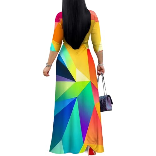 Image of PinkPatty Plus Size Maxi Dress for Women 3 /4 Sleeve Casual Long Dress