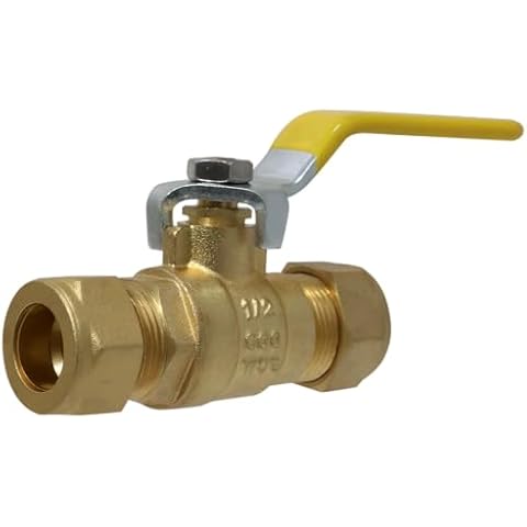 1 Piece XFITTING 1/2'' Compression Ball Valve, Full Port, Brass, 600 WOG (Water, Oil, Gas) Cover