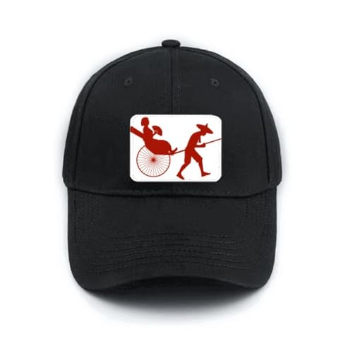 Casquette Jinrikisha au motif de contour artistique avec visière incurvée noire