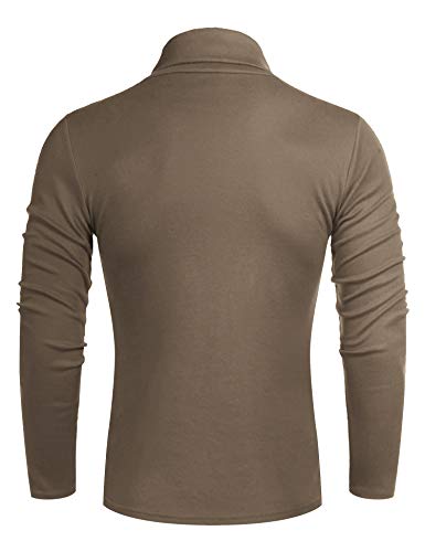 Poriff Men's Casual Slim Fit Basic Tops Knitted Lightweight Turtleneck Pullover Sweater