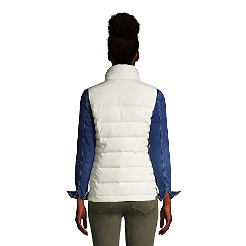 Lands' End Womens Puffer Down Vest Ivory Regular Medium #TOP1