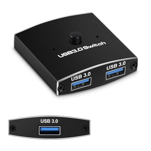 Image of USB 3.0 Switch Selector, 2 in 1 Out USB Switcher for 2 Computers Share 1 USB Devices Or Two USB Device Share 1 Computer Support Mouse, Keyboard, Scanner, Printer, Etc