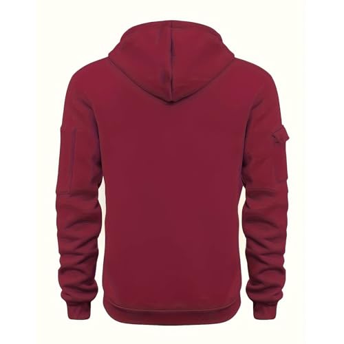 Hoodies for Men Quarter Zip Up Tactical Hoodie Pullover Fashion Hooded Sweatshirt Fall Winter Clothes with Pockets2