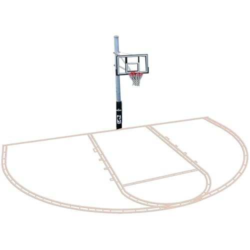 Basketball Court Marking Kit Basketball Court Stencil Kit for Concrete Driveway to Paint Basketball Court Lines Half Court High School Regulation Size 39.6' x 21'