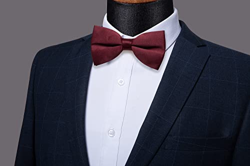 Image of YourTies Bow Ties for Men Pretied Bowties Solid Color Satin Bow Tie Formal Business Tuxedo Wedding Party Prom