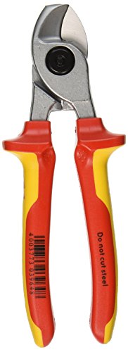 KNIPEX Tools - Cable Shears, Chrome, 1000V Insulated (9516165)