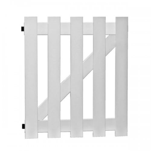 Gefradis Portillon PVC Blanc Largeur 100 cm x Hauteur 115 cm ajouré SOULAC Chapeau de Gendarme - poignée à Gauche Fabrication française