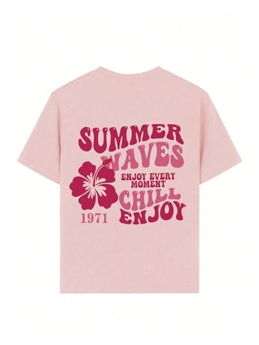 Image of SOLY HUX Girl's Short Sleeve Graphic Tees Crew Neck Beach Tops Casual Summer T-Shirts