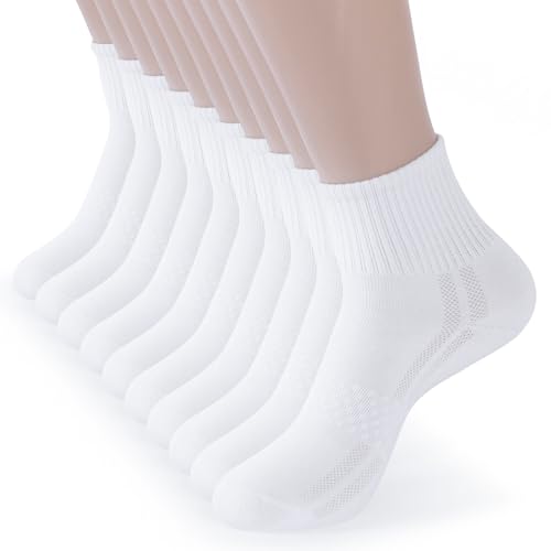 Women‘s 10 Pairs Athletic Quarter Socks, Cushioned Running Cotton Ankle Socks