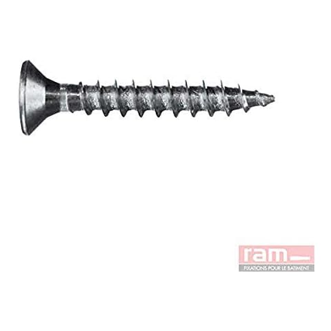 Ram Pozidriv Countersunk Chipboard Screw 4 mm x 16 mm Stainless Steel Grey Box of 200 Cover