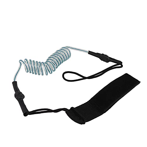 Surfboard Leash, Safe Kayak Towing Rope Anti Lost Adjustable Durable for Oars Lovers(Clear Blue)