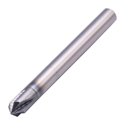 Image of 4 Flute 90 Solid Carbide Chamfer End Mill Set(5Pcs, 3 /16 inch), AlTiN Coated | 90 Chamfer Angle, 3 /16 inch Shank 2 inch OAL, Single End, V Groove Router Bit, for Milling Alloy Steel, Carbon Steel, Cast Iron