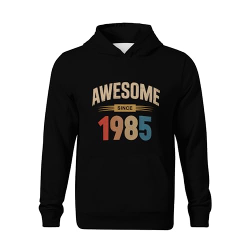 Kids Awesome Since 1985 Birthdy Gifts Boys Girls Lightweight Kangaroo Pocket Fleece Hoodies2