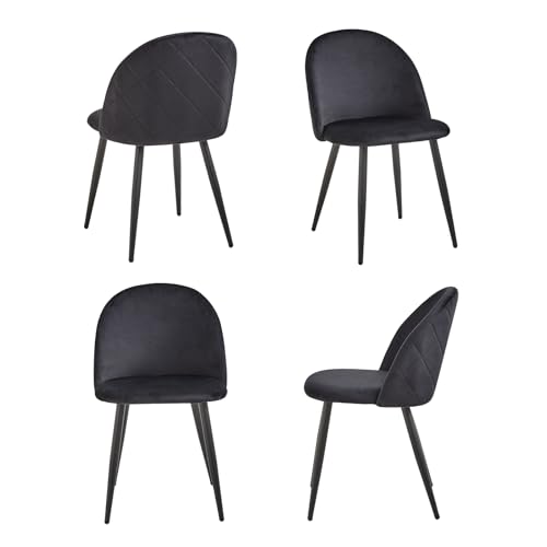 Jzgorc Pack De 4 Silla De Comedor, Silla De Comedor De Terciopelo Suave, Silla De Cocina Con Patas De Metal, Silla De Comedor Moderna Con Almohadilla Protectora Ajustable - Negro Jzgorc Pack De 4 Silla De Comedor, Silla De Comedor De Terciopelo Suave, Silla De Cocina Con Patas De Metal, Silla De Comedor Moderna Con Almohadilla Protectora Ajustable - Negro