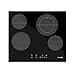 UNIVERSALBLUE Placa Vitrocerámica 4 Fuegos | Negra | Cristal Templado | Potencia 6400 W | Control Táctil | Temporizador
