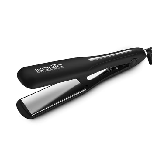 Ikonic Pro Titanium Shine 3.0 Hair Straightener Black with Advanced Professional Dual Titanium Floating Plates, Auto Shut off function, Instant Heat up, Universal Voltage