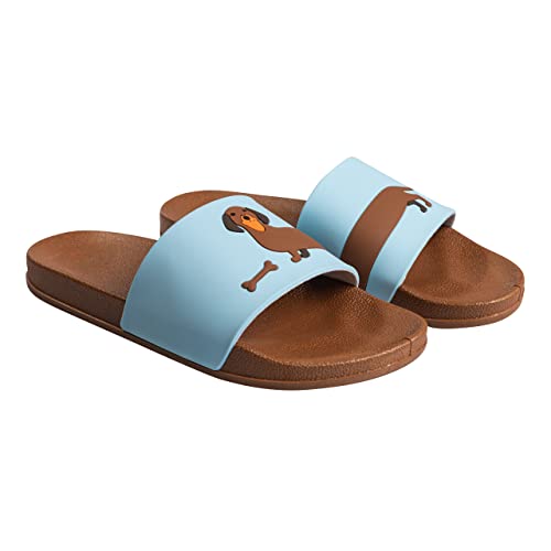 Dedoles Badeschuhe & Hausschuhe viele lustige Designs Bücher Kaffee Katze Party Pizza Dackel Fuchs Panda Delfin Geschenk, Farbe: Langer Dackel, Gr.: 39 EU