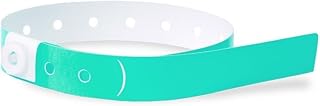 500 WristCo Aqua Narrow Plastic Wristbands for Events - Extended Wear, Secure Snap Prevents Reuse – Premium-Grade Bracelets for Hospital & Medical ID, Party & VIP Identification