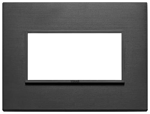 Vimar Serie eikon evo - Placca 4 moduli alluminio serie eikon nero totale