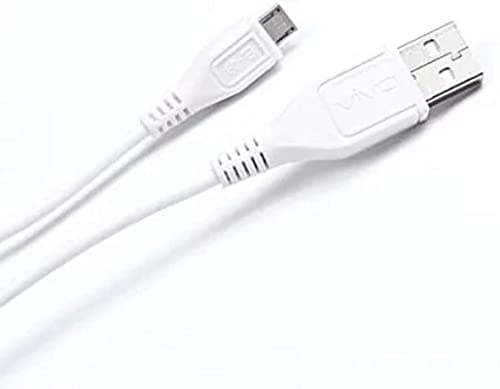 MYVN Fast Charging USB-A to Micro USB Cable (1m) | Compatible with Vivo & Android Smartphones -Only Cable (White)