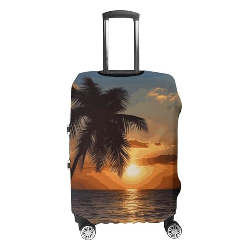Carry on Luggage Cover Sunset Palm Tree Ocean Suitcase Covers for Luggages Tsa Approved Travel Luggage Sleeve Protector Elastic Suitcase Protector Anti-Scratch Washable Fits 19-30 Inch Case -S4