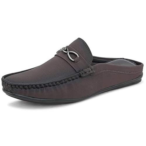Image of SIR CORBETT Leather Back Open Loafers Shoes for Men (Size 6 to 13)