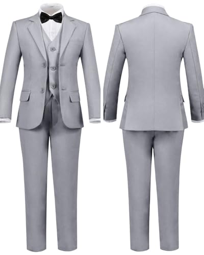 Image of Boys Suit for Kids Formal Slim Fit Tuxedo Suits Ring Bearer Outfit