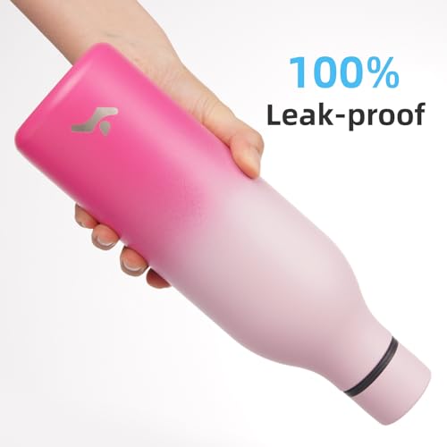 Image of Konokyo 25 oz Insulated Stainless Steel Metal Water Bottle with Strap | BPA-free, leak-proof, dishwasher-safe reusable bottle with strap for gym, school, hiking, outdoor travel & hydration