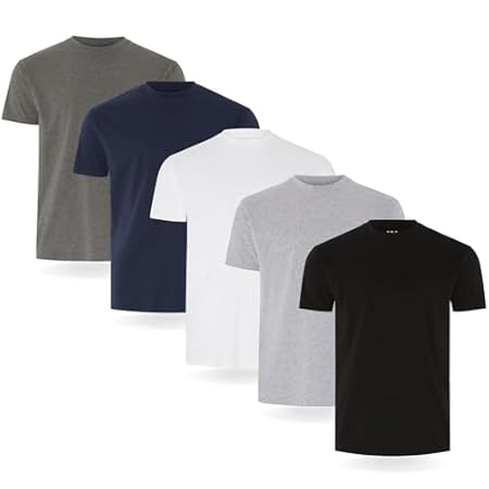 FM London Herren-T-Shirt 3/5er-Pack – Hochwertige T-Shirts mit leicht tailliertem Design