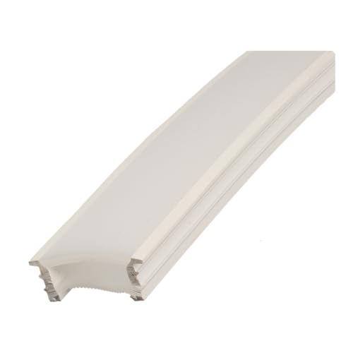 Jandei - Funda Flexible de Silicona 5 Metros Sin Base para Tira LED, Formato Rectangular 20mm x 10mm. Apta para Interiores, Carcasa Blanca (no Incluye Tira Led)