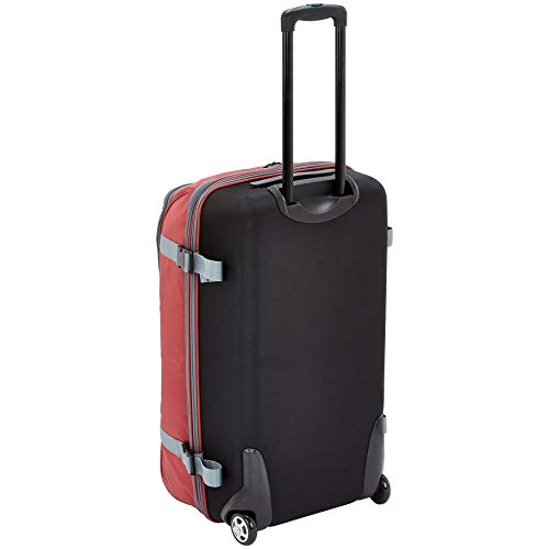 Amazon Basics Rolling Travel Duffel Bag Luggage with Wheels, Large, Red