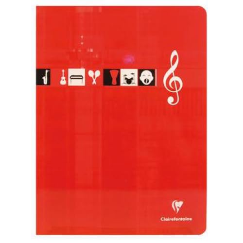 Cahier Musique et Chant Metric 170x220, 56p./28 feuilles 90 g/m² piquées, ligné + portées / Séyès - Lot de 20